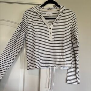 Carly Jean Los Angeles Striped Hooded Pullover